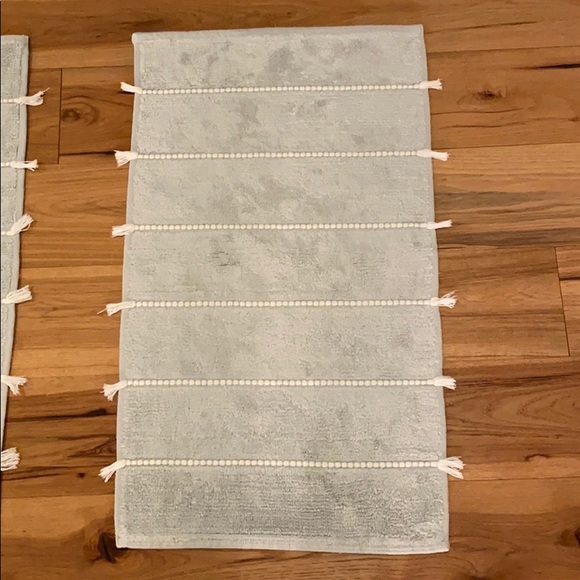 (2) Organic Tassel Stripe Bath Mats From West Elm - Picture 6 of 12